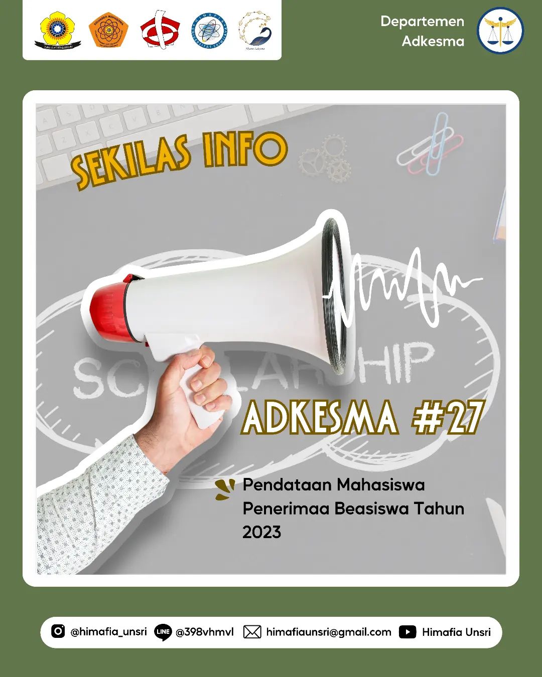 [Sekilas Info Adkesma #27 : Pendataan Mahasiswa Penerimaa Beasiswa Tahun 2023]